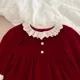 thumbnail image 4 of Ropa de primavera para nuevas hermanas, Body de encaje con cuello con volantes para niñas, vestido de princesa con mangas abullonadas de encaje rojo, ropa de Año Nuevo, 4 of 6
