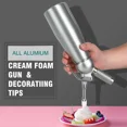 thumbnail image 2 of 500 1000ml Cream Foam Gun Cake Piping Gun Siphon Squeeze Bottle Dessert Tool Cream Whippers Kitchen Accessories, 2 of 6