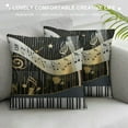 thumbnail image 3 of Nawypu Throw Pillow Cover Decorative Pillow Cases Square Cushion Cover for Sofa Bedroom Living Room Home Decor - Musical Notes with Piano Black, 3 of 5