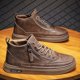 thumbnail image 4 of Zapatos de cuero de negocios informales de caña alta para otoño e invierno para hombre, botas cortas con cremallera y estilo Martin, zapatillas de deporte para hombre, 4 of 5