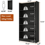 Tribesigns 72 Tall Bookshelf, Modern 6-Shelf Open Bookcase, Black