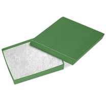 Novel Box 15 Pack Green Cardboard Cotton Filled Jewelry Gift Boxes 3.5x3.5x0.87 Inches with Lids