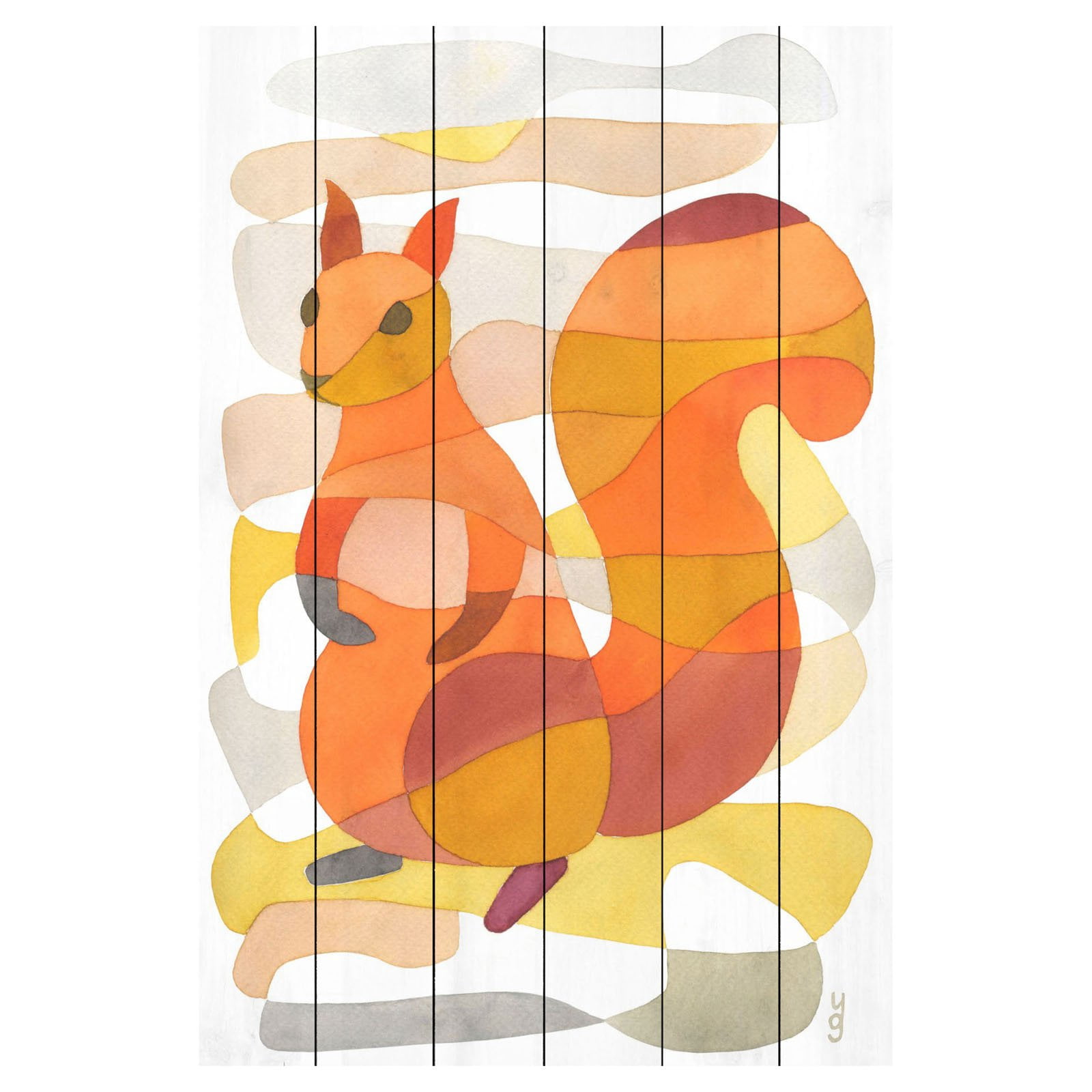 Marmont Hill "Squirrel" by Yolanta Gawlik Painting Print on White Wood