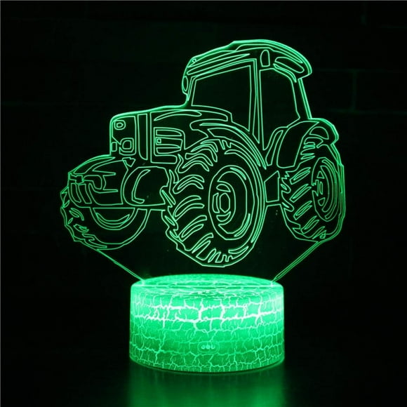 WJ Police car Shape Girl 3D LED Night Light Decoration Switch USB 16 Color Change Boy Kid Toy