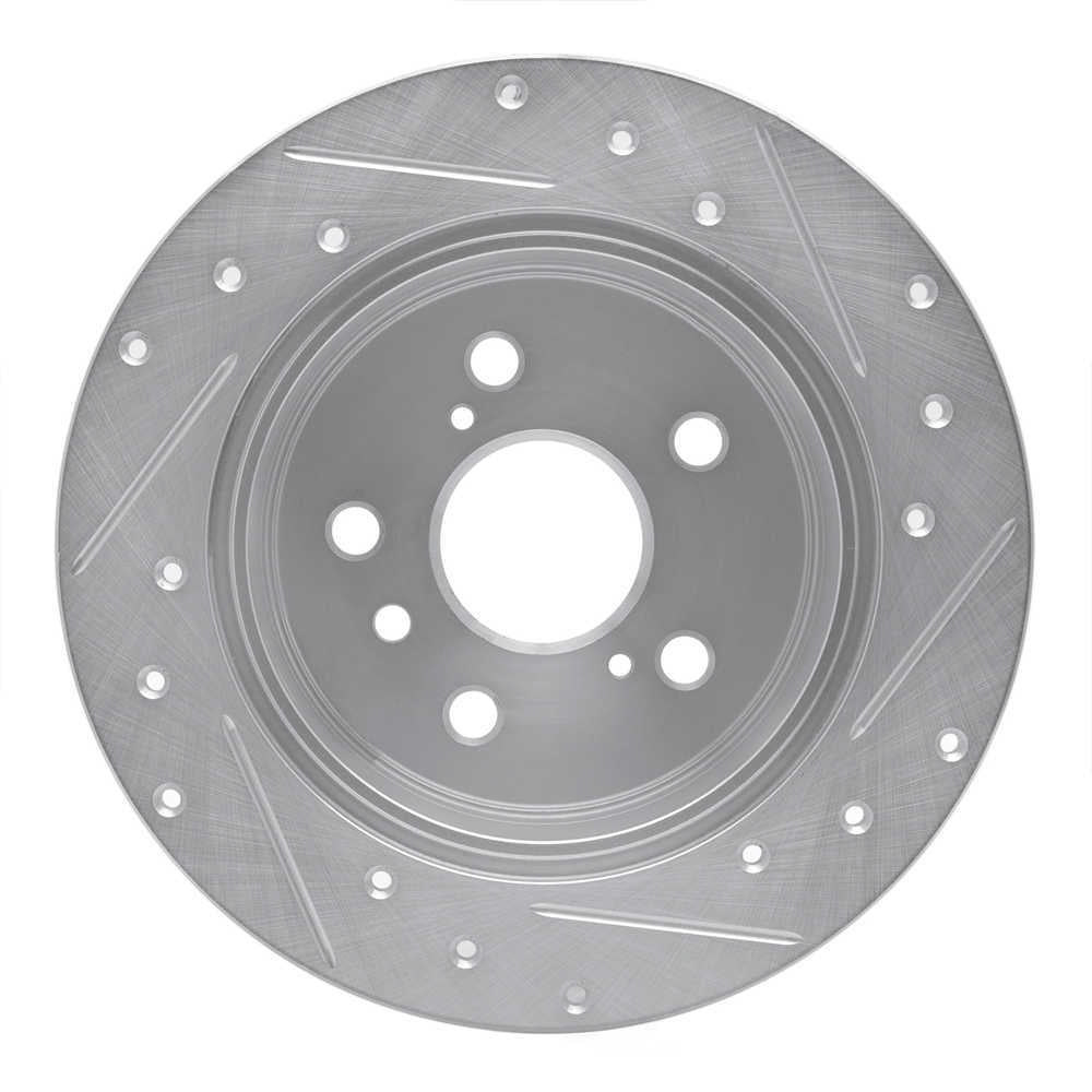Dynamic Friction Company 631-76079L DFC Brake Rotor - Drilled And Slotted - Silver