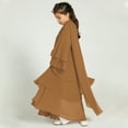 thumbnail image 3 of IDOPIP Kids Girls Muslim Chiffon Abaya Open Front Cardigan Modest Dress with Hijab Middle East Arabian Robe, 3 of 9