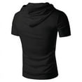 thumbnail image 4 of Aofany Mens Short Sleeve Hoodies Tops Solid Hooded T Shirt Gym Workout Pullover Athletic Shirts, 4 of 5