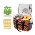 thumbnail image 2 of FORMRS Insulated Cooler Bag 24 Cans Capacity Soft Leakproof Lunch Box with Side Pockets, Red Stripes Pattern, 2 of 7