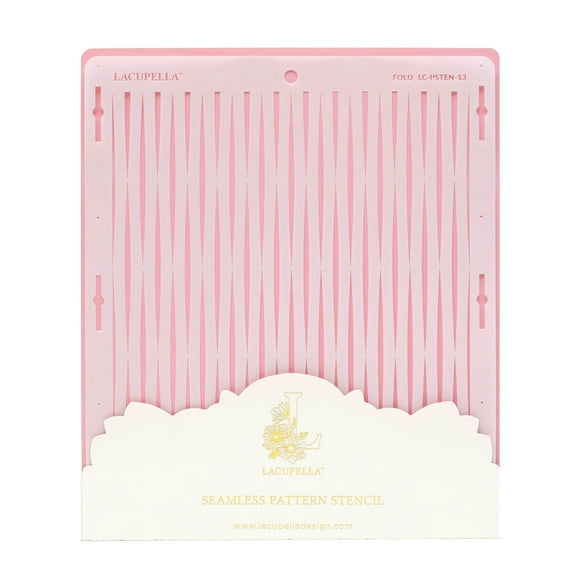 Lacupella FOLD Cake Baking Stencil - Seamless Delicate Pattern for Decorating Tall Double Barrel Cake to Use with Buttercream, Royal Icing, Ganache, Paint, Airbrush