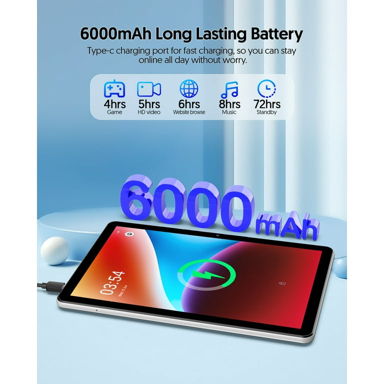 FITIFUN Android 14 Tablet 10.1 inch Tablet, 8GB RAM+32GB ROM+1TB