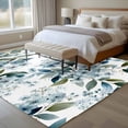 thumbnail image 5 of Blue Flower Area Rugs 5x7 ft Watercolor Spring Blue Floral Green Leaf Botanical Washable Rug Non Slip Indoor Carpet Absorbent Floor Mat for Living Room Bedroom Dining Room, 5 of 9
