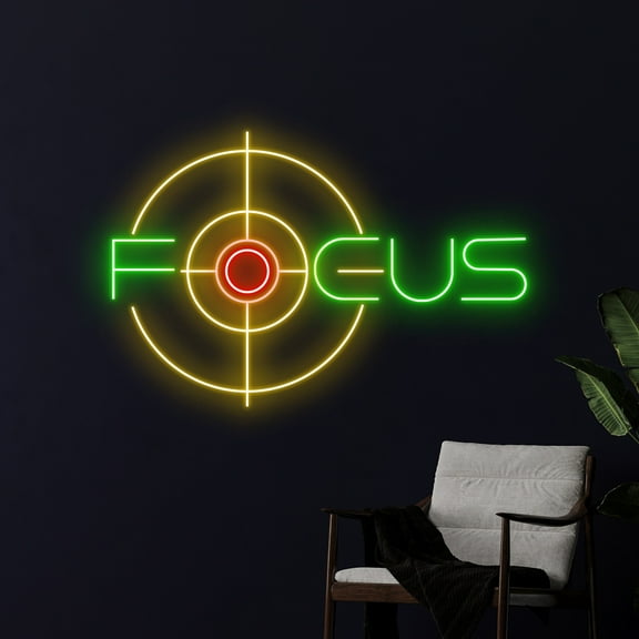 Handmadetneonsign Focus Neon Sign, Target Led Sign, Shooting Led Light, Gaming Neon Light, Gamer