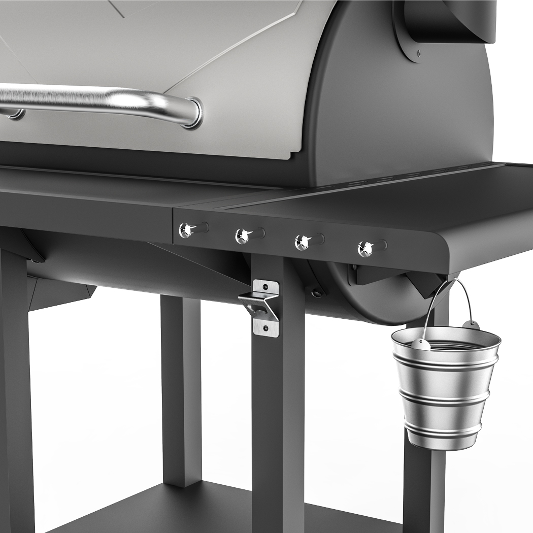 ASMOKE AS660N1 Wood Pellet Grill and Smoker 700 sq. in. with 2 Meat Probes, Chrome - image 4 of 13