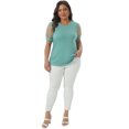 thumbnail image 4 of DARING DIVA Women's Plus Mesh T Shirt Blouse Tops 2X Light Green, 4 of 6