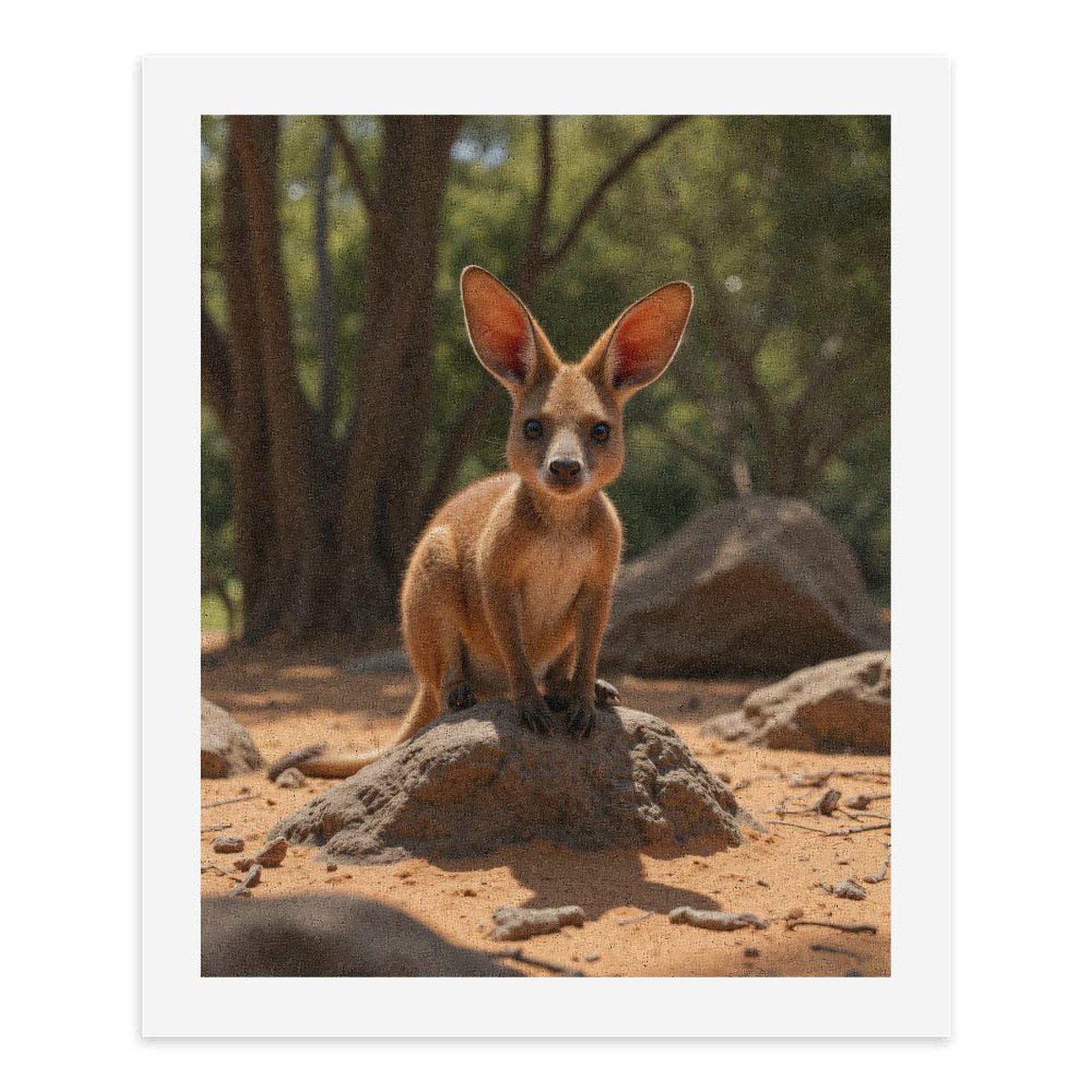 Paint by Numbers Kit for Adults, Kangaroo Bunny Mix Nature Rocks Paint by Numbers, Easy Paint by Numbers Kit for Adults Beginner, DIY Adult Paint by Number Kits on Canvas, Home Decor