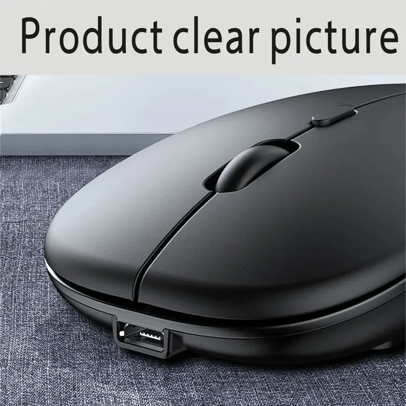 New Gaming Mouse Wireless Bluetooth Dual Mode Silent Rechargeable USB 2.4G DPI 1600 Optical Ergonomics Suitable for Laptops