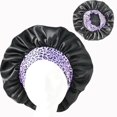 thumbnail image 4 of Gorro para el cabello de noche Suave Suave Reversible Elegante Seda Elástico Ajustable para proteger para el cabello Sombrero Gorro para - Color Púrpura Salvador Dali Bonnet del sueño, 4 of 4