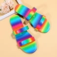 thumbnail image 6 of Anuirheih Slip on Sandals Women,Women's Color Sandals Straight Bottomed Slippers Casual Versatile Beach Shoes(Multicolor), 6 of 7