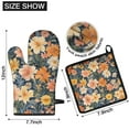 thumbnail image 6 of Pioneer Flower Kitchen Oven Mitt and Pot Holder Sets 4 Pcs for Baking, Cooking and Grilling, Heat Resistant Up To 392 °F, 6 of 7