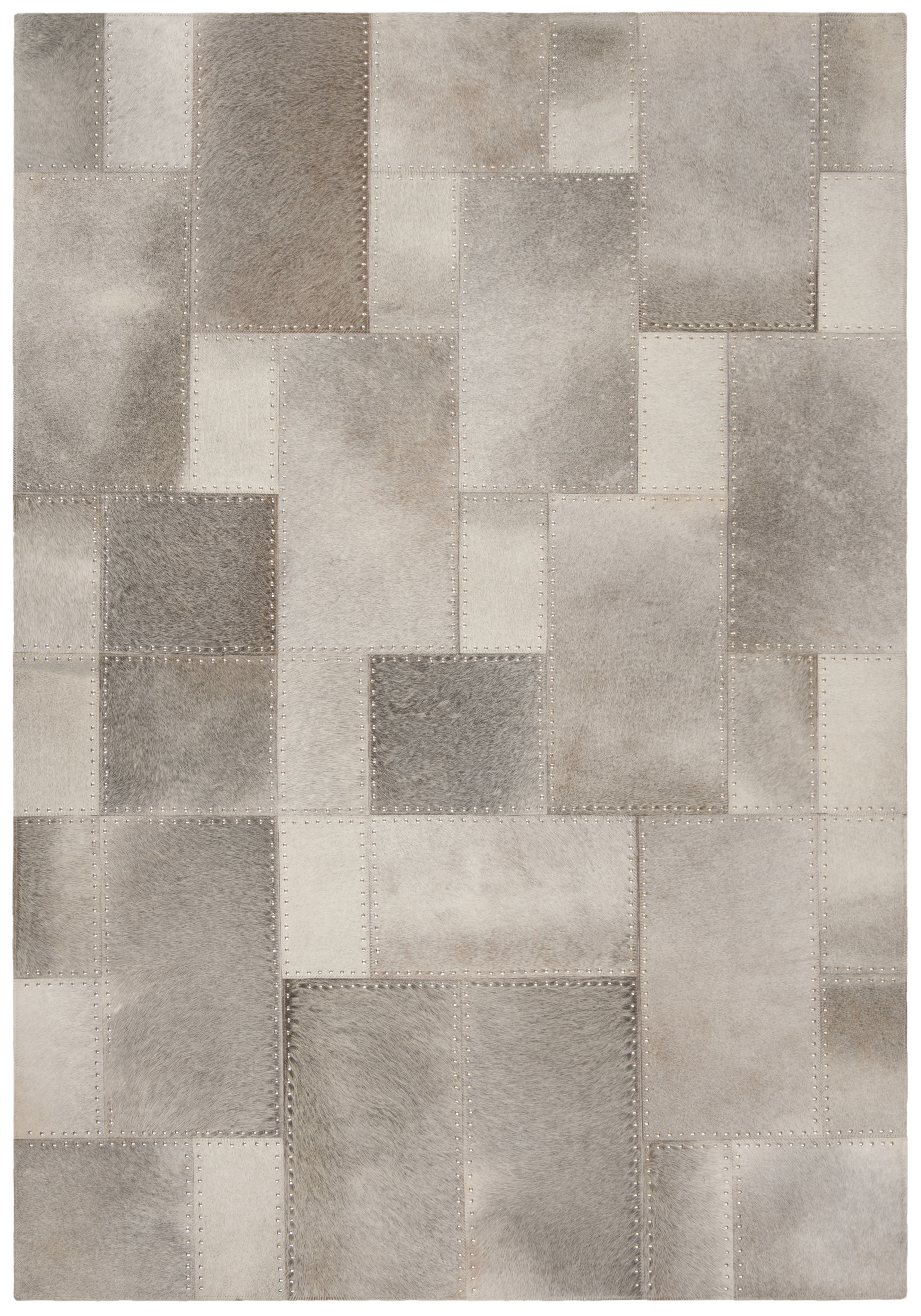 SAFAVIEH Studio Leather Juniper Geometric Area Rug, Grey, 4' x 6'
