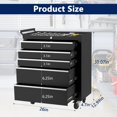 thumbnail image 3 of Kojooin 5-Drawer Rolling Tool Chest with Locking System & Drawer Liners – Portable Toolbox with Wheels, Tool Storage Cabinet Organizer for Garage & Workshop, 3 of 7