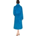 thumbnail image 5 of Women's Waffle Textured Satin Trim Fleece Robe (Sea Blue, L/XL), 5 of 8