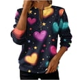 thumbnail image 2 of Mifsaly Valentine Sweatshirts for Women Hearts Print Half Zip Sweatshirt Oversized Long Sleeve Pullover Tops Casual Office Party Holiday Spring Outfits 2026, 2 of 5