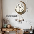 thumbnail image 2 of Crescent-Shaped Vintage Distressed Luxury Wall Clock – Retro Pendulum Decorative Clock, 2 of 8