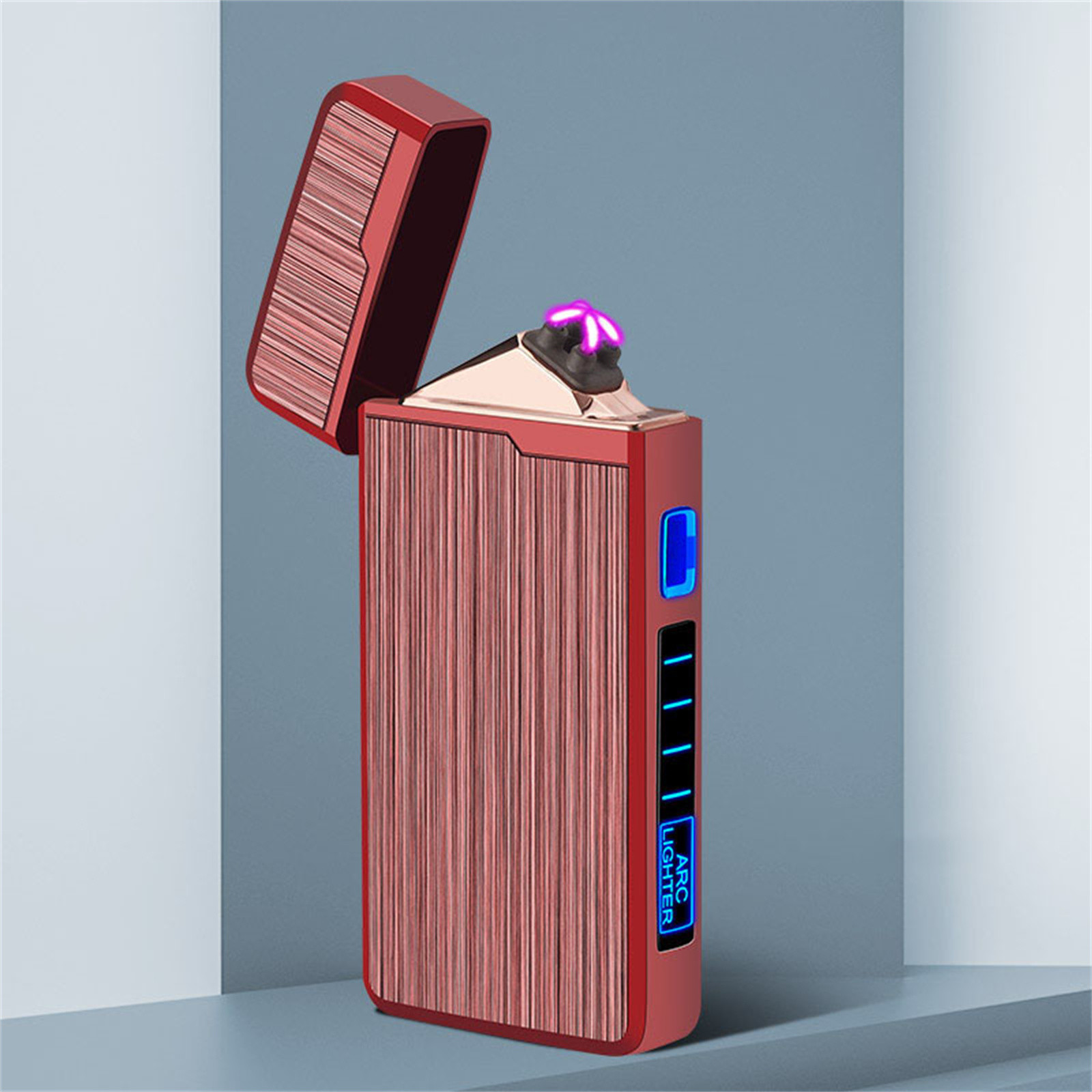 Foraging dimple Electric Lighters USB Rechargeable Lighter Plasma Dual
