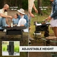 thumbnail image 4 of Outsunny 3ft Portable Camping Table, Adjustable Height Aluminum Small Folding Table with Storage Bag, Black, 4 of 9