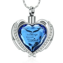 Cremation Jewelry for Ashes Pendant - Crystal Heart Urn Necklace with Mini Keepsake Urn Memorial Ash Jewelry