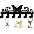 thumbnail image 5 of Key Holder Dog Leash Holders Cast Iron Wall Hanger Coat Rack Wall Mounted Decorative with 6 Hooks for Pet Leash Keys Jewelry Hat Backpack Clothes Umbrella Organizer Black, 5 of 8