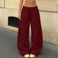 thumbnail image 4 of Womens Trousers Barrel Sweatpants Casual Baggy Elastic Waisted Wide Leg Comfy With Pockets Summer Casual Fashion Pants For Women, 4 of 5
