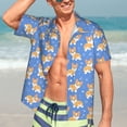 thumbnail image 4 of KLL Men's Hawaiian Shirt Short Sleeve Button Down Beach Shirts-Kawaii Corgi, 4 of 6