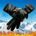 thumbnail image 2 of Heiheiup Men Autumn And Winter Warm And Cold Riding And Driving PU Gloves Windproof Plus Velvet Screen Mobile Phone Thick Cold Gloves, 2 of 9