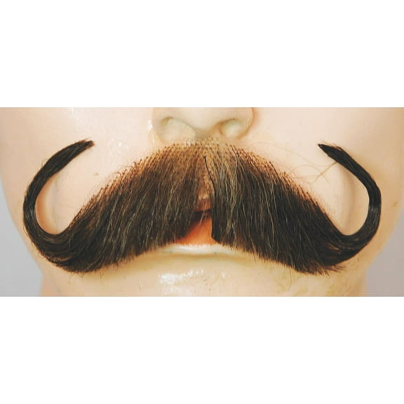 Morris Costumes LW421DKBNGY Synthetic Handlebar Mustache for Men
