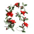 thumbnail image 3 of Guirnalda navideña con luces Luces navideñas Guirnalda iluminada de frutos rojos artificiales Hojas verdes, 3 of 9