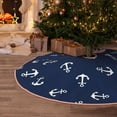 thumbnail image 6 of Daiia Nautical Themed Simple Anchors Drawing Merry Christmas Tree Skirt , Xmas Large Lace-up Tree Skirt, Santa Snowflakes Rustic Home Decorations New Year Party Farmhouse Decor-48", 6 of 7