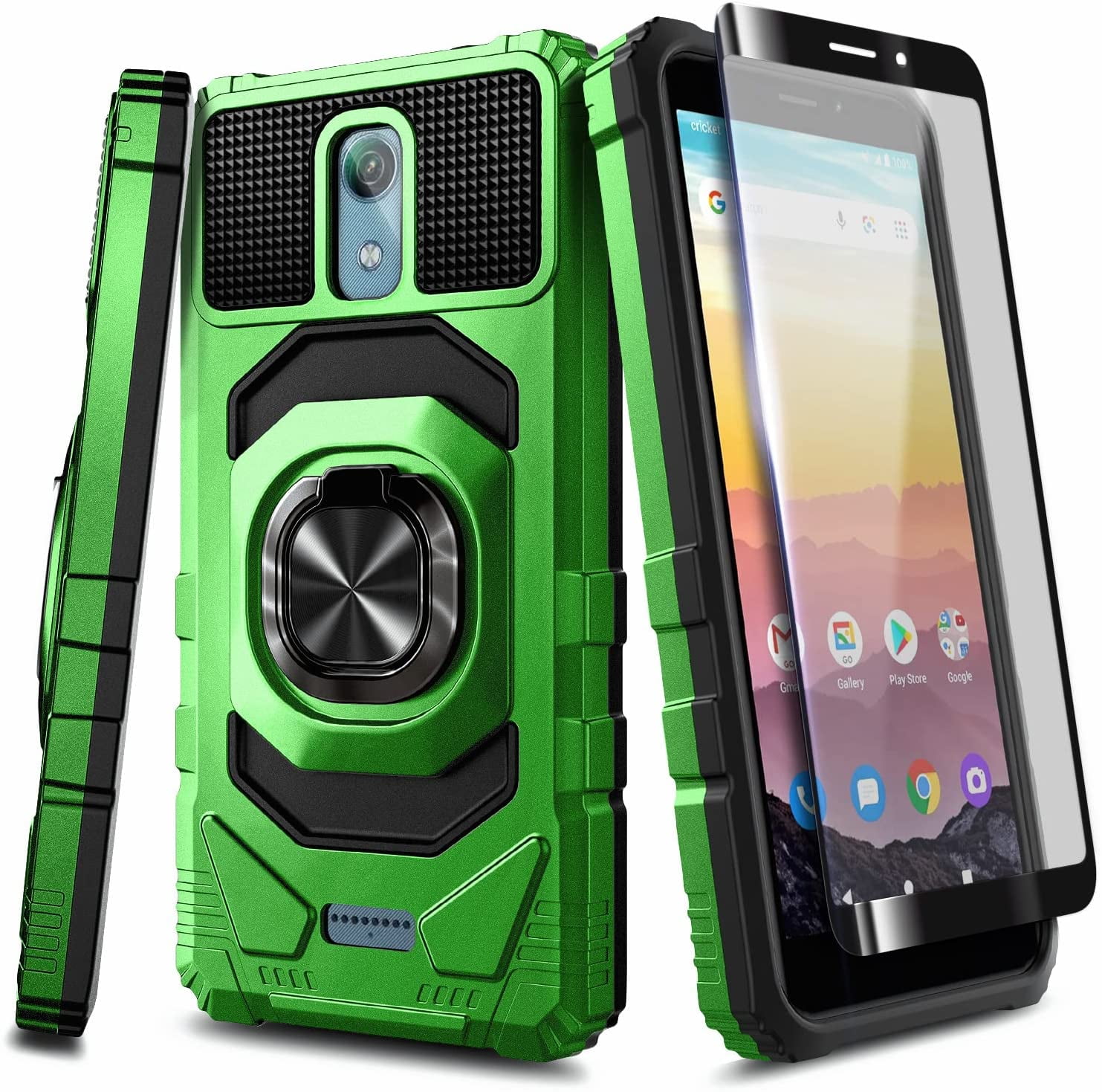 AT&T Calypso U318AA Case, Cricket Vision 3 Case with Tempered Glass