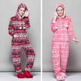thumbnail image 2 of Mono de mujer, pijamas de franela para niña, Pijama cálido para adolescentes, ropa interior navideña, monos, ropa de hogar para mujer, 2 of 4