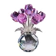 thumbnail image 2 of Crystal Rose Flower Figurine with Round Vase – Glass Flowers with Stems – Exquisite Crystal Gift for Mother’s Day and Home Decor (Purple), 2 of 7