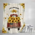 thumbnail image 4 of Farm Sunflowers Shower Curtain, 72" x 72", Summer Yellow Floral Leaves Red Truck Beige Waterproof Bathroom Curtain Washable Shower Curtain Set with 12 Hooks, 4 of 8