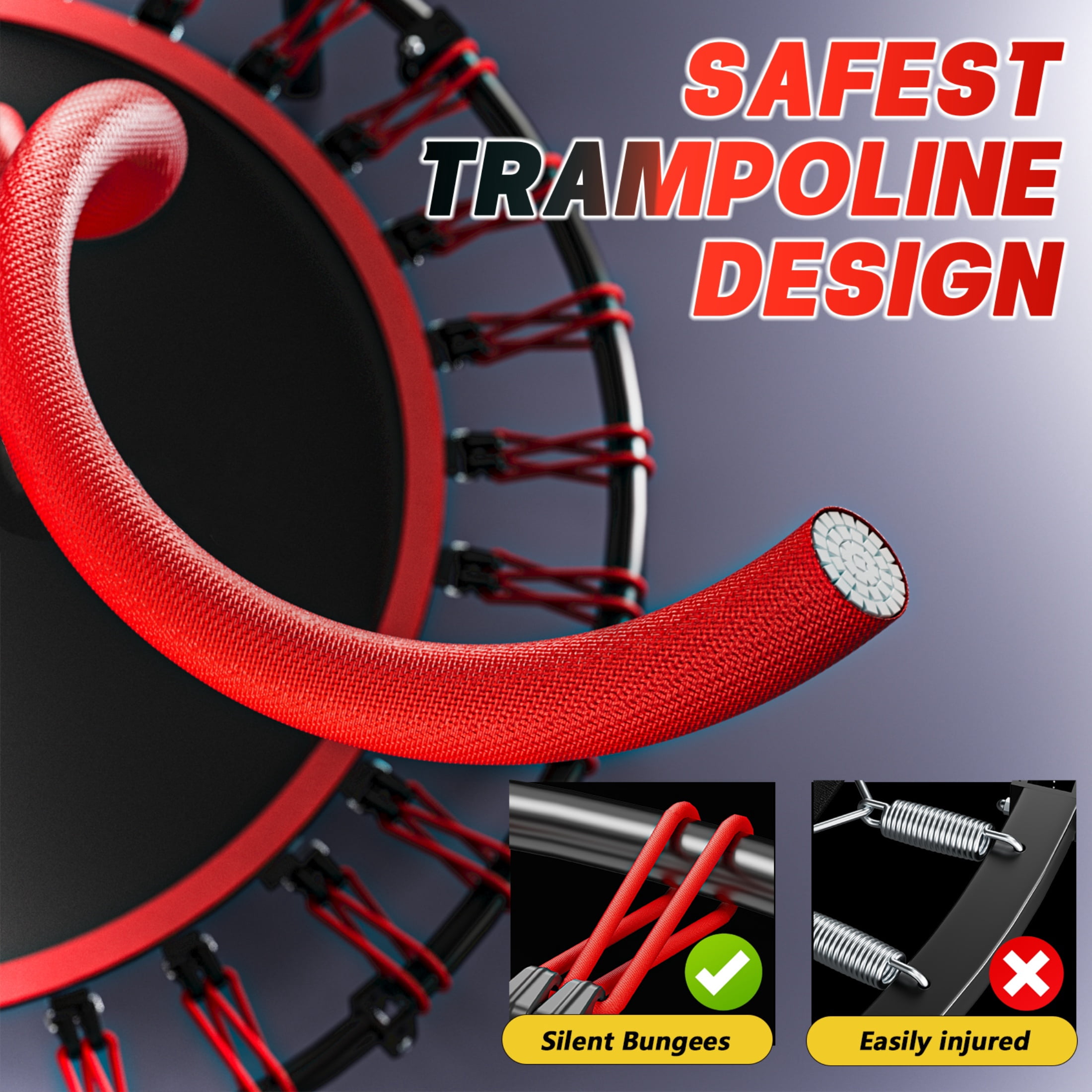 40in Rebounder Trampoline for Adults, SHINPT Fitness Trampoline with Handle, 40" Gym Equipment for Home, Exercise Trampoline for Adults Indoor, Outdoor Foldable Trampoline for Yard, Basement, Lawn