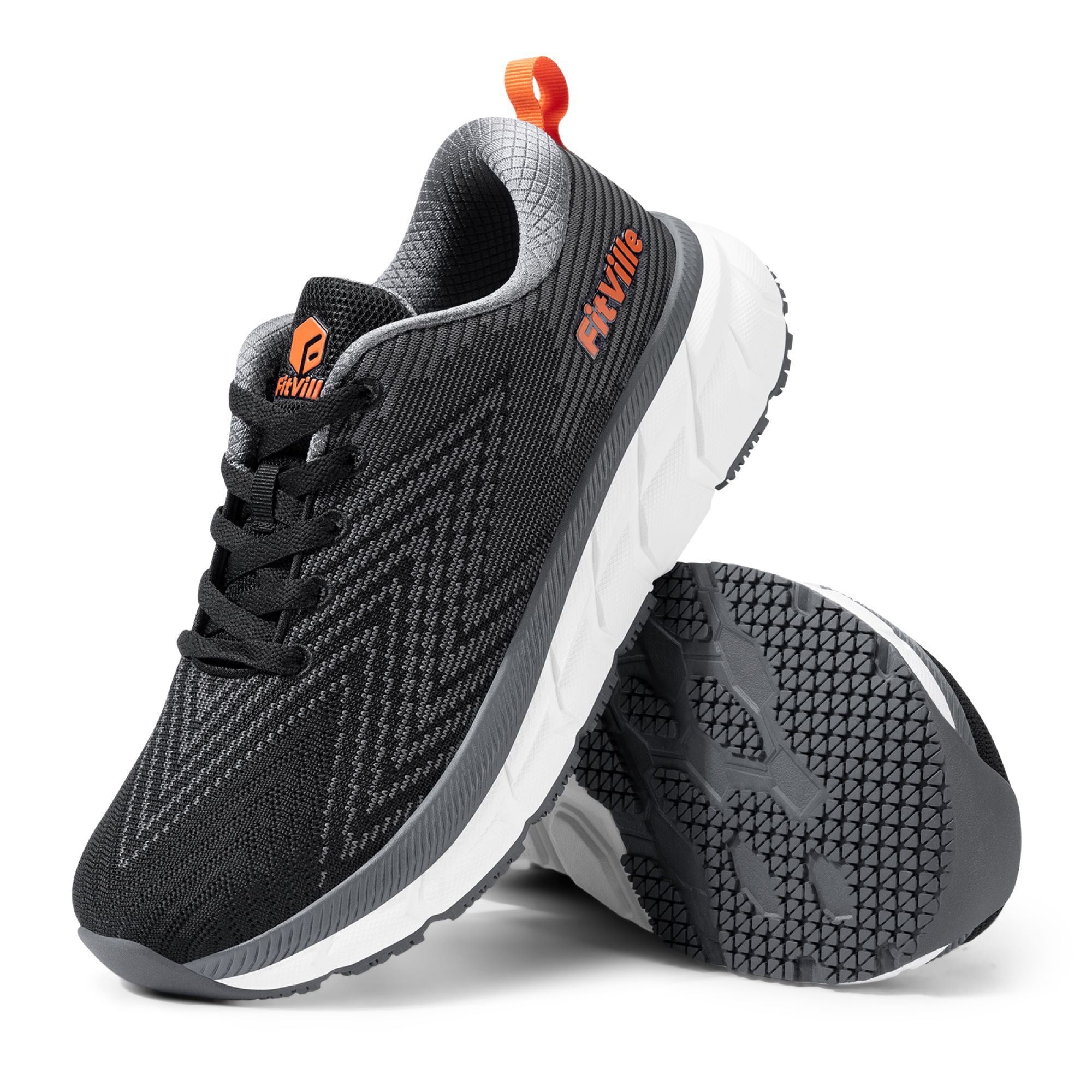 FitVille Rebound Core Mens 11W Black Walking Sneakers TW-RCV120230905M NWT Wide Comfortable Men main image 3