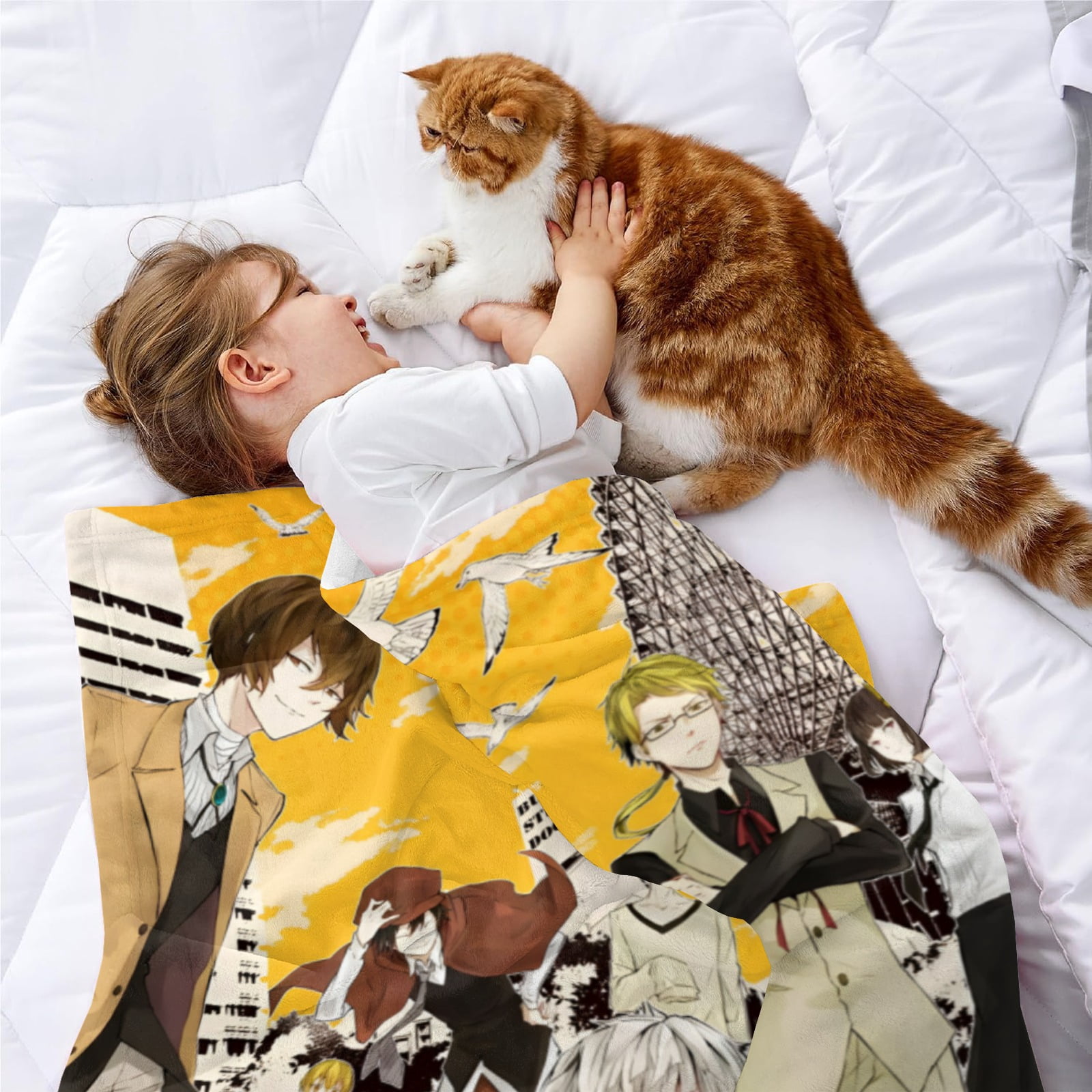 Bungou Stray Dogs Throw Blanket Gifts for Fans Lover Girls Boys Women Present Hoodie Him Bed 30"x40"