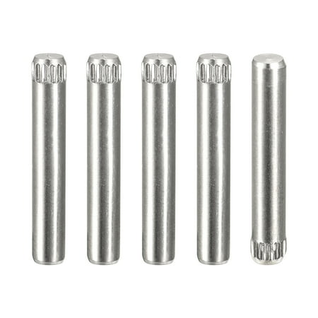 

4x25mm 304 Stainless Steel Dowel Pins 5 Pack Knurled Head Flat End Dowel Pin