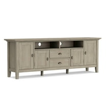 Redmond 72 inch Wide Solid Wood TV Stand in Distressed Grey For TVs up to 80 inches