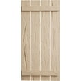 thumbnail image 2 of Ekena Millwork 23 1/2"W x 38"H Rustic Four Board Spaced Board-n-Batten Hand Hewn Faux Wood Shutters (Per Pair), Primed Tan, 2 of 10