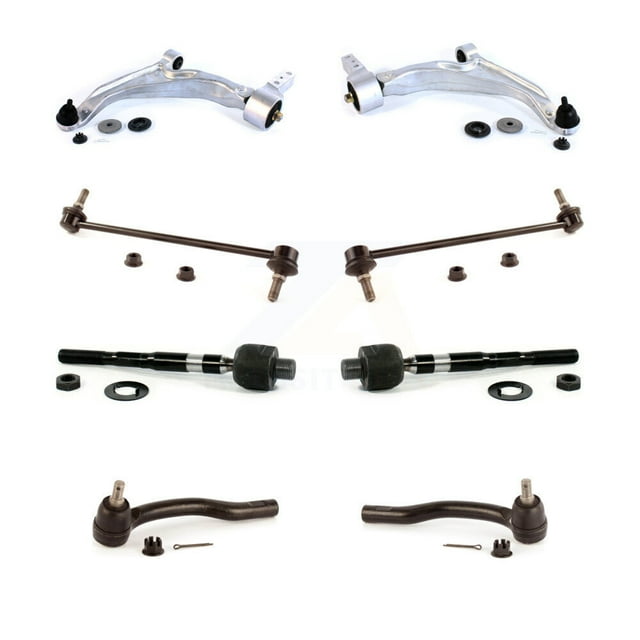 TOR Front Suspension Control Arm and Ball Joint Assembly Steering Tie Rod End Stabilizer Bar Link Kit (8Pc) for Car 2009-2015 Honda Pilot - Left Right Side (Driver Passenger) KTR-101684