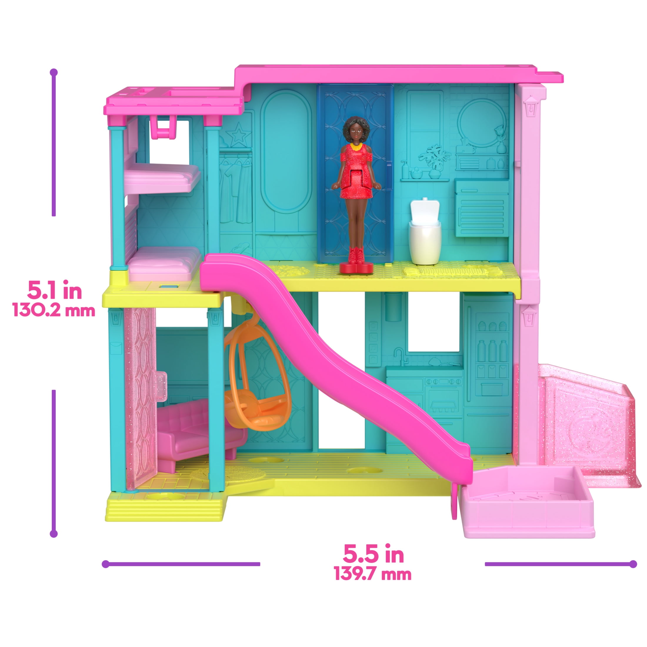 Barbie Mini BarbieLand DreamHouse Including 1.5-Inch Doll, Furniture & Accessories